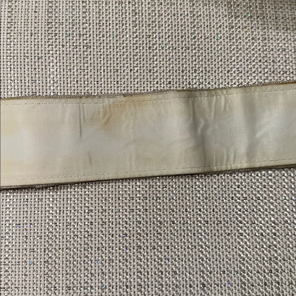 Vintage S Ivory Pink Green Yellow Blue Beaded Pastel Colored Wide Velcro Belt